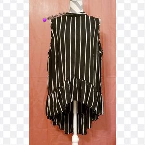 Kaari Blue Curvy high low blouse